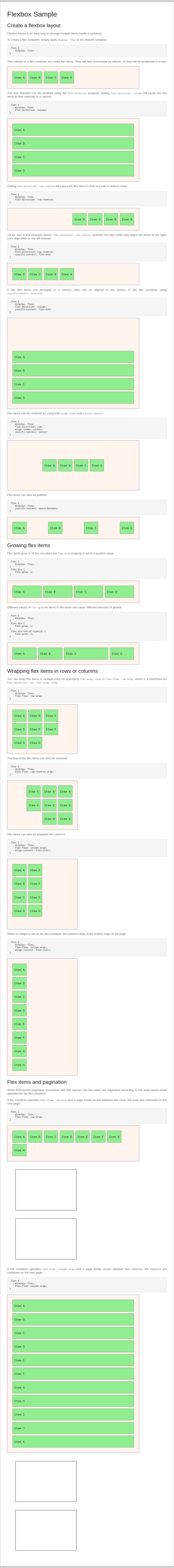 Browser Preview of FLEXBOX